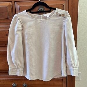 Lauren Conrad Women’s oatmeal colored blouse top size medium EUC